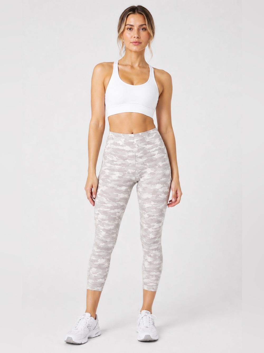 Athleta Elation Camo 7/8 Plus Size 3X Beige High Rise Stretch Leggings Women Gym